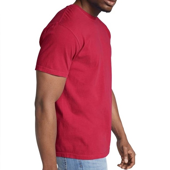Comfort Colors Classic Coral Red Unisex Heavyweight Short Sleeve Basic T-Shirt - Picture 2 of 10